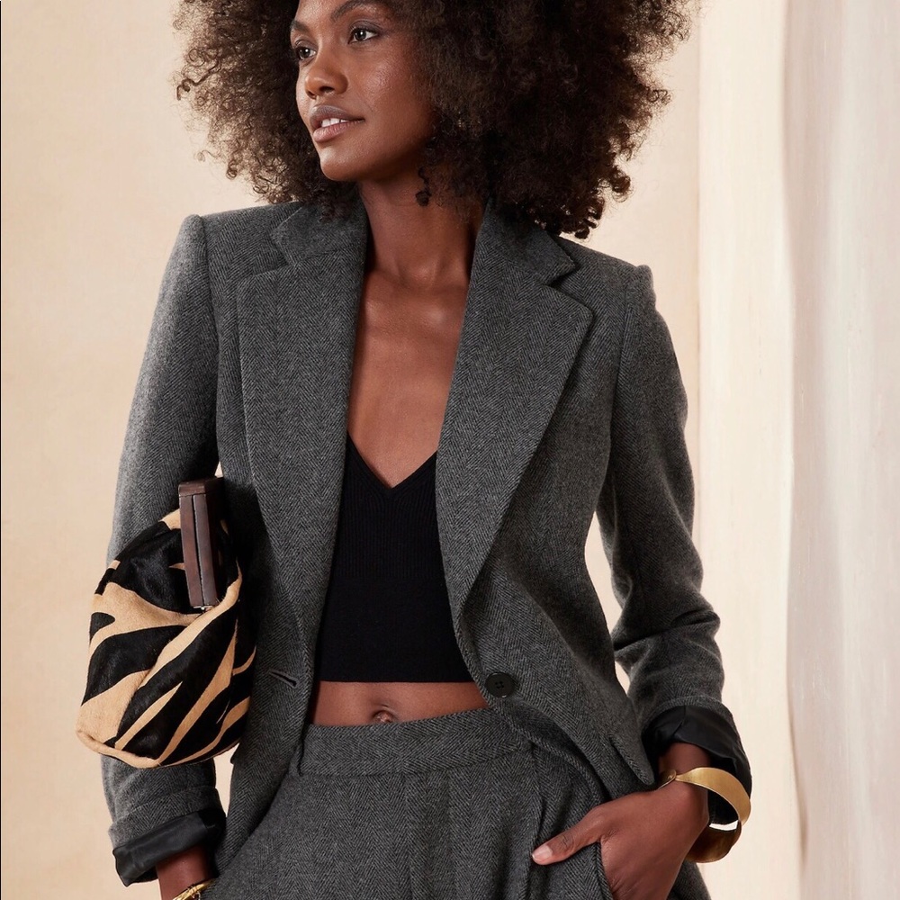 Banana Republic Brown Zebra Haircalf Leather Large Clutch NWT